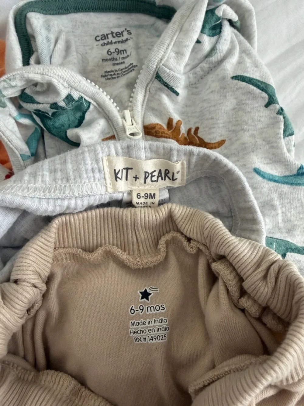 Carter's Orange & Neutral Kids Matching Jogger Set